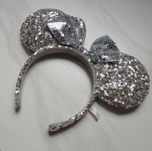Silver Sequin Minnie Mouse Ears Disney